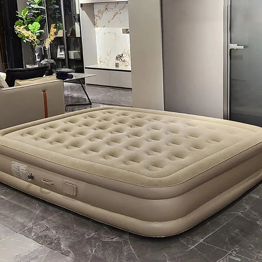 Luxury Inflatable Glamping Mattress – Thickened 2-Person PVC Camping Bed with Built-In Pump image 0