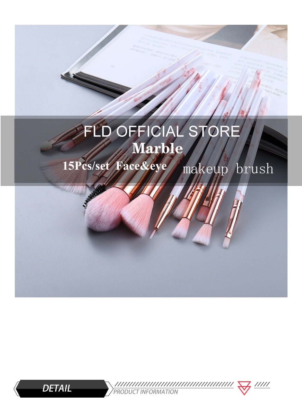15Pcs Cosmetic Powder Eye Shadow Foundation Makeup Brushes Tool Set image 11
