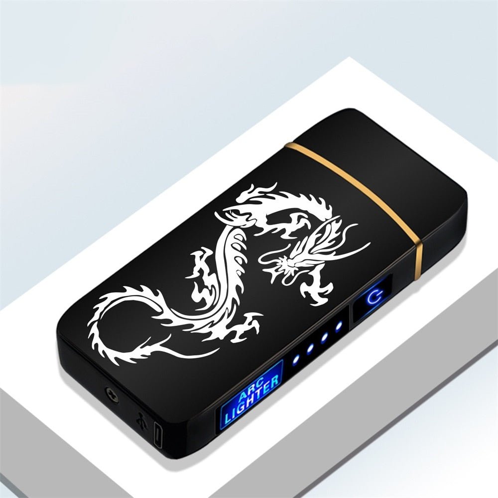 New Double Plasma Windproof Electric Arc Cigarette Lighter - B2-Dragon image