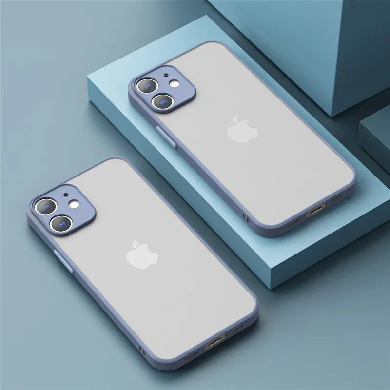 Shockproof Thin Matte Case For iPhone 15 14 13 12 11 Pro Max XR XS X 8 Plus Mini Silicone Bumper Clear Hard PC Protective Cover image 12