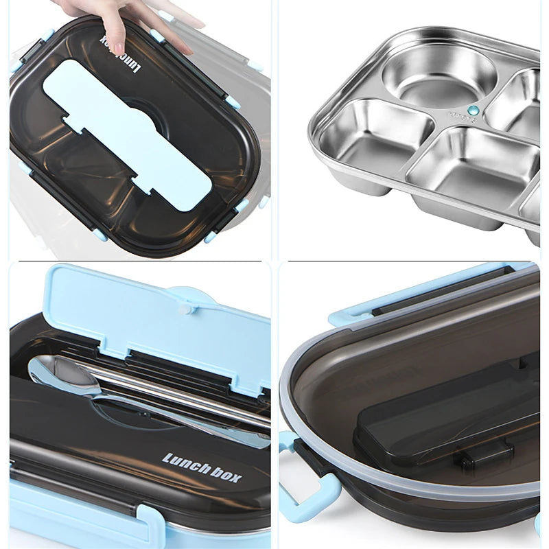 304 Stainless Steel Insulated Lunch Box with 4 Compartments and Soup Bowl image 15