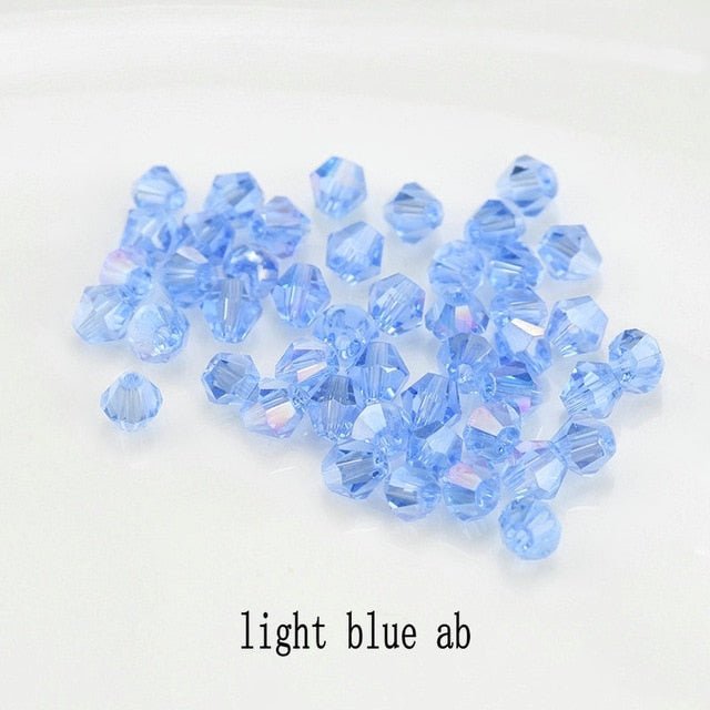 4mm Shiny Crystal Bead Set | Bicone Beads Glass Beads Loose Spacer Beads for bracelet DIY Jewelry image