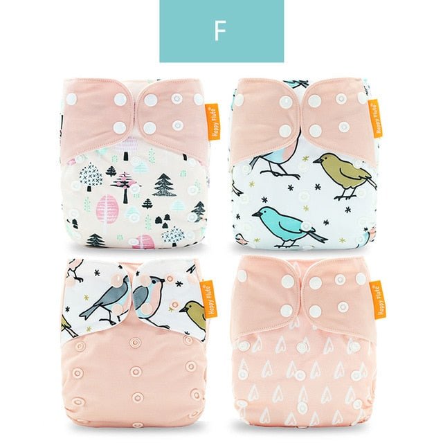 Happyflute Reusable and Washable Eco-Friendly Cloth Nappy Baby Diapers 4pc/set image 8