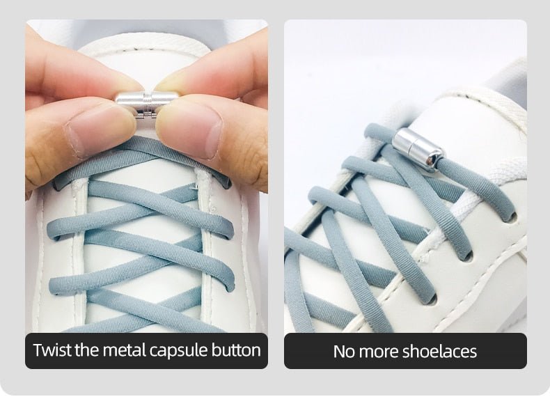 Elastic No Tie Semicircle Metal Lock Shoe Laces For Kids and Adult Sneakers and All Shoes image 17