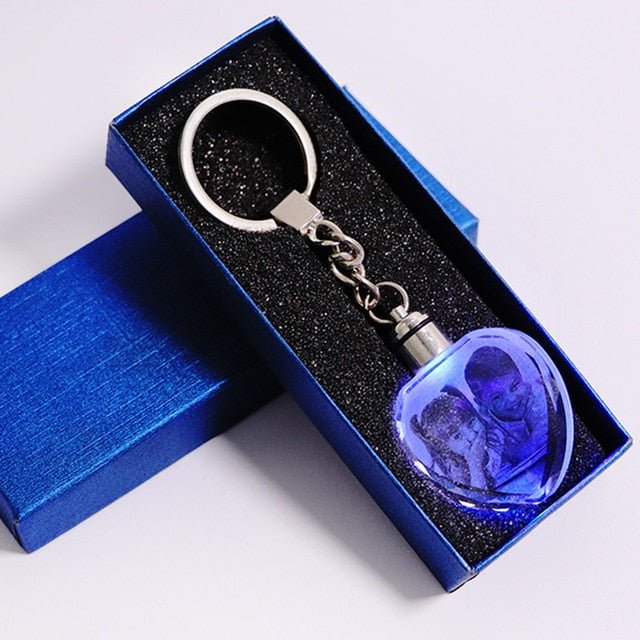 Laser Engraved Crystal Glass Keychain image 0