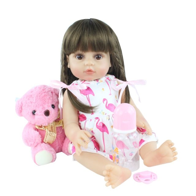 48CM Full Silicone Reborn Lifelike Super Toddler Baby Kid Toy Doll image 36