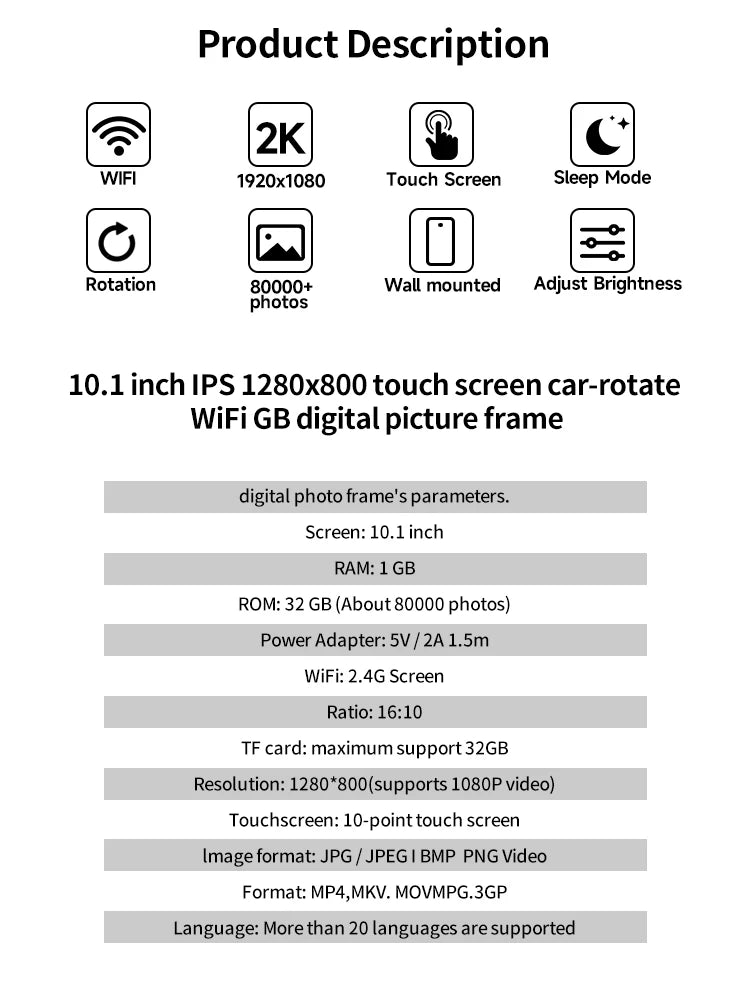 Frameo 10.1 Inch WiFi Digital Picture Frame image 7