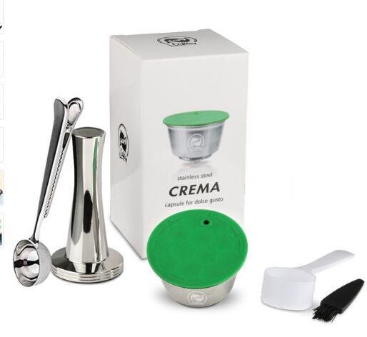 STAINLESS STEEL Metal Reusable Dolce Gusto Capsule Compatible with Nescafe Coffee Machine Refillable Dolci Filter Dripper Tamper image 27