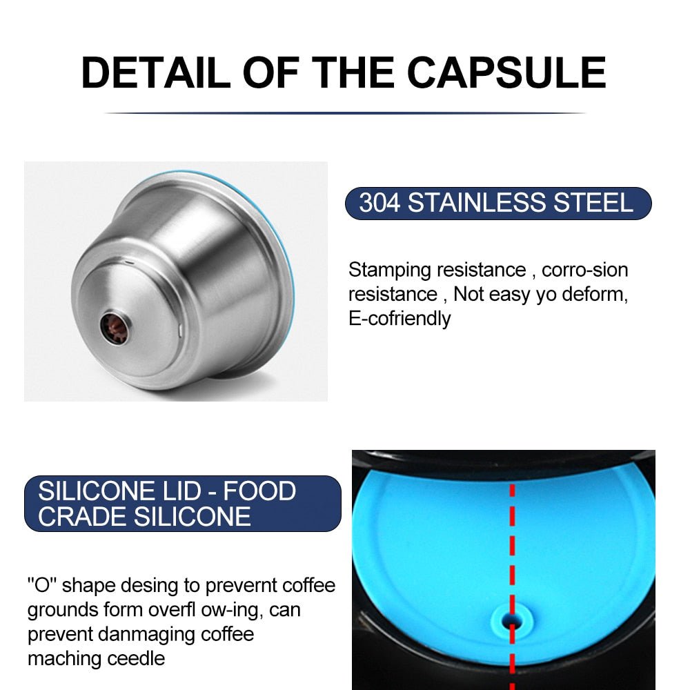 icafilas Reusable Dolce Gusto Capsule Silicone Cover Dolci Gusto Coffee Machine Refillable STAINLESS STEEL Plastic Coffee Pod image 11