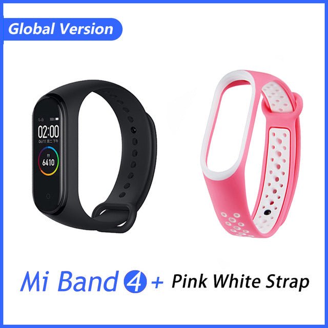 Original Xiaomi Wristband Fitness Bracelet Screen Music Control Smartband - GB Pink White image