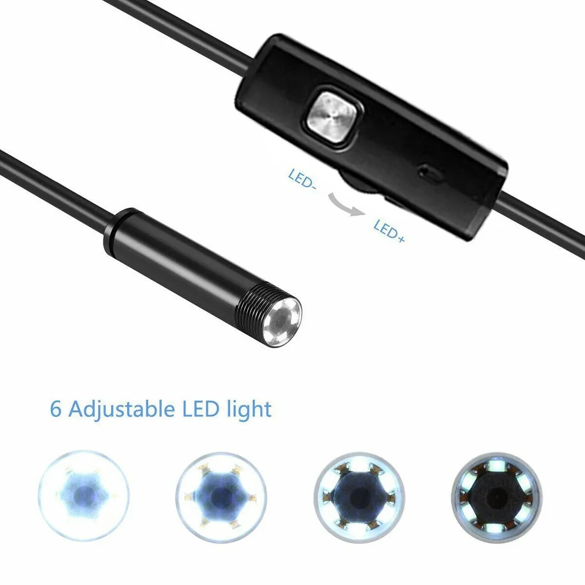 5.5mm Sewer Industrial Endoscope Piping Endoscopy Type C Flexible Snake Mini Camera 3 in 1 Automotive Borescope for Android image 3