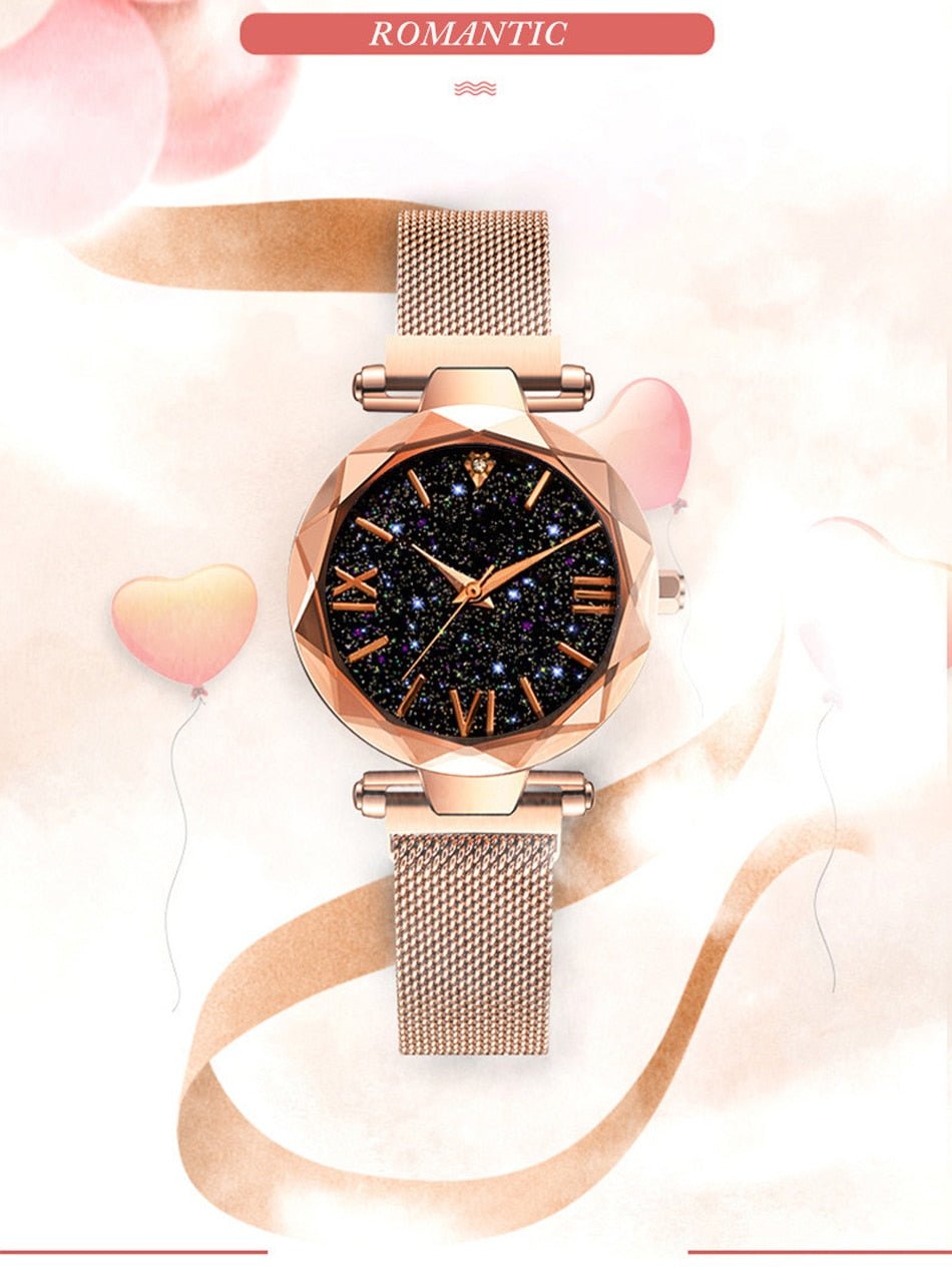 Luxury Women's Magnetic Starry Sky Quartz Wrist Watch Quartz image 6