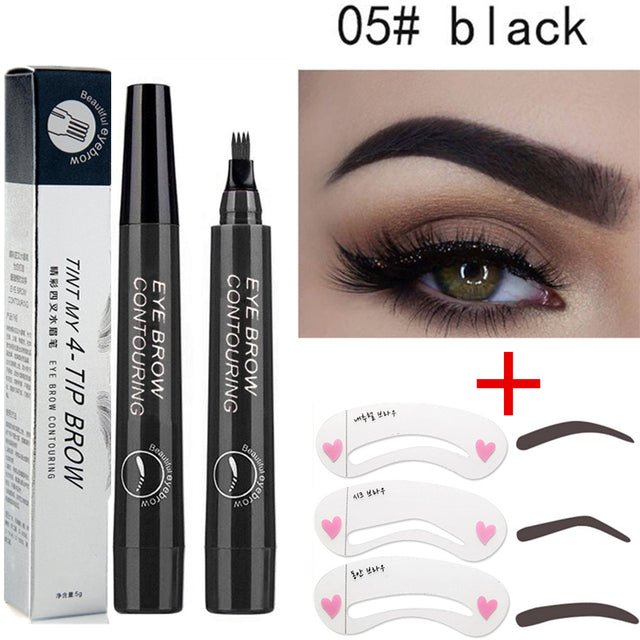 5-Color Four-Pronged Eyebrow Pencil Eyebrow Brush Split Liquid Waterproof Long-Lasting Eyebrows Enhancer Pencil Eyebrow Shadow image 11
