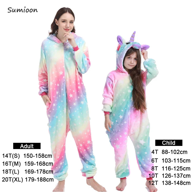 Kigurumi Unicorn Pajamas ‚Äì Kids‚Äô Animal Onesies for Boys & Girls, Warm Winter Homewear image