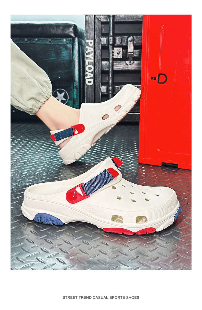 Classic Summer Men’s Sandals | White Comfortable Women’s Clogs | Beach Shoes | Sandals Slip-on Outdoor Sneakers image 14