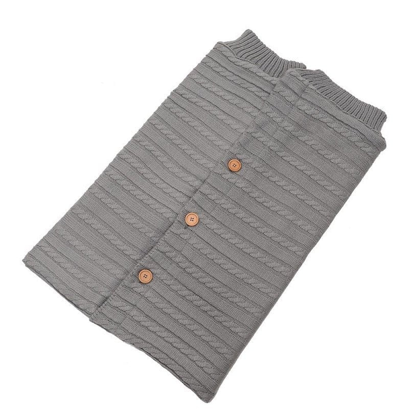 Newborn Baby Winter Warm Sleeping Bag ‚Äì Infant Button Knit Swaddle Wrap & Toddler Blanket Stroller Wrap image 18