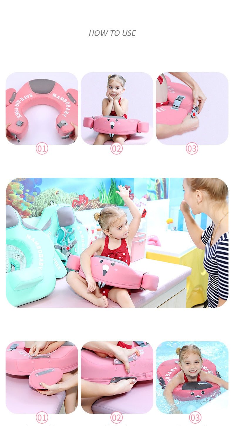 Solid Non-inflatable Baby Swimming Ring Float Swim Trainer Sunshade image 45