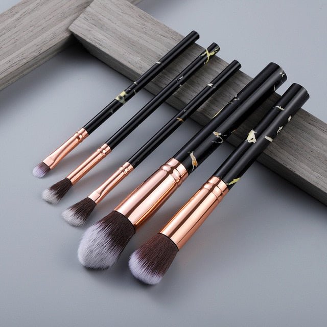 15Pcs Cosmetic Powder Eye Shadow Foundation Makeup Brushes Tool Set - 5pcs black image