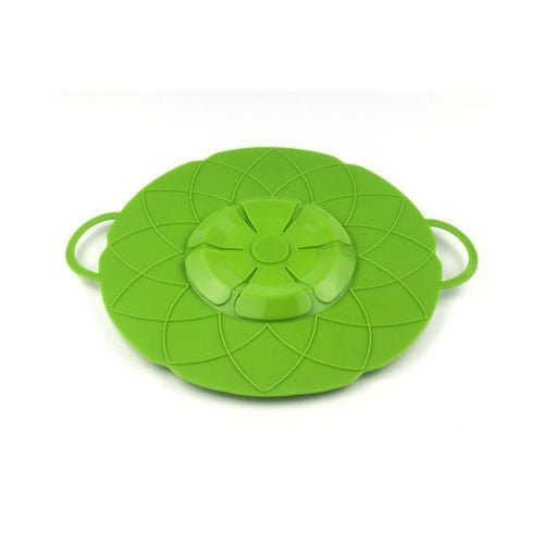 Silicone Lid Spill Stopper Cover For Pots and Pans - GREEN-1 image