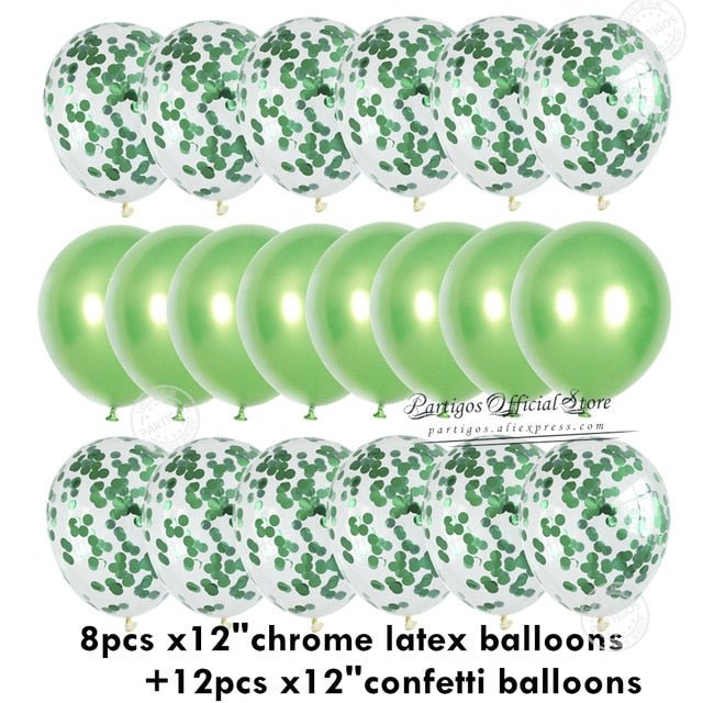 20pcs Confetti Chrome Birthday Party Decors Wedding Decoration New Year Balloon Set image