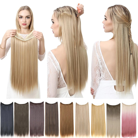 SARLA Halo Invisible Wire Synthetic Hair Extension-No Clip image 1