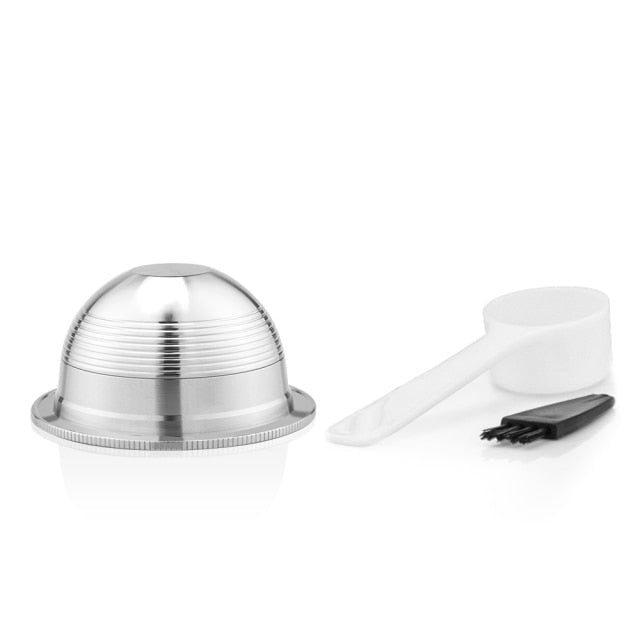 Stainless Steel Refillable Reusable Coffee Capsule Pod Set For Nespresso Vertuo Plus /Vertuoline GCA1 /Delonghi ENV135 image