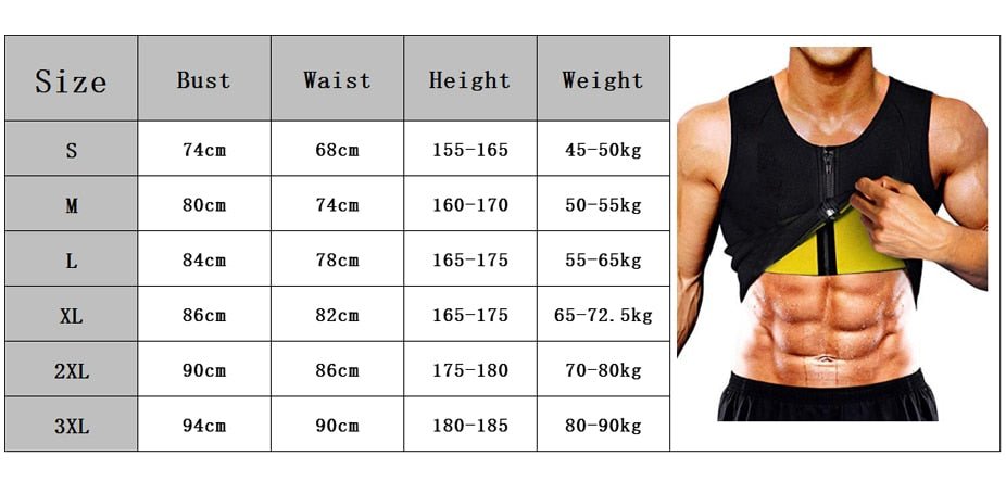 Men Neoprene Sauna Suit Hot Body Shaper Corset for Weight Loss with Zipper Waist Trainer Vest Tank Top Workout Shirt image 2
