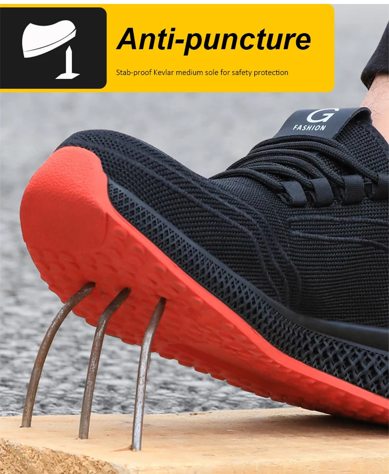 Air Mesh Steel Toe Safety Shoes – Lightweight, Breathable, Puncture-Proof Work Boots image 17