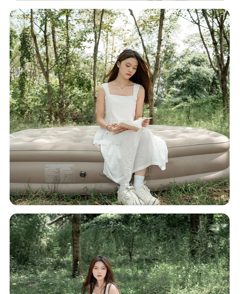 Luxury Inflatable Glamping Mattress – Thickened 2-Person PVC Camping Bed with Built-In Pump image 18