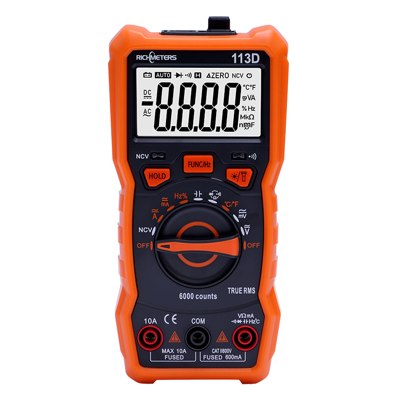RICHMETERS RM113D NCV Digital Multimeter 6000 counts Auto Ranging AC/DC Voltage meter image 22