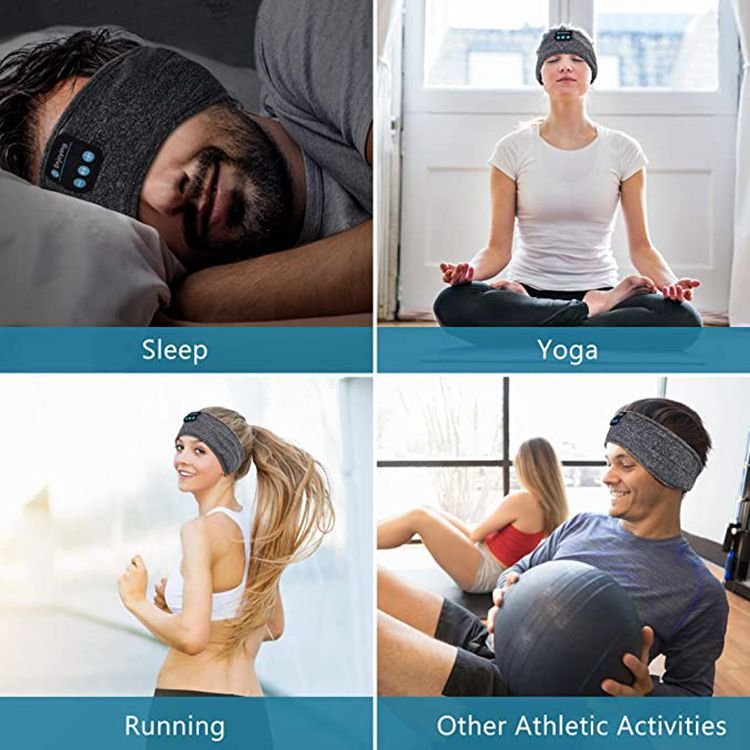 Bluetooth Sleeping Headphones Sports Headband Thin Soft Elastic Comfortable Wireless Music Earphones Eye Mask for Side Sleeper image 15