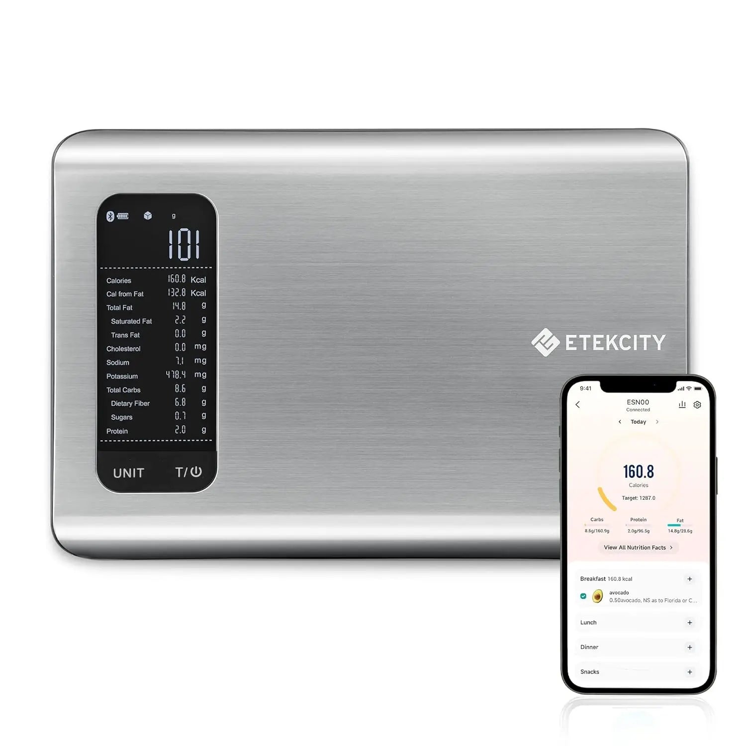 Smart Digital Kitchen Scale ‚Äì Grams & Ounces with Nutrition App for Weight Loss, Baking & Cooking image