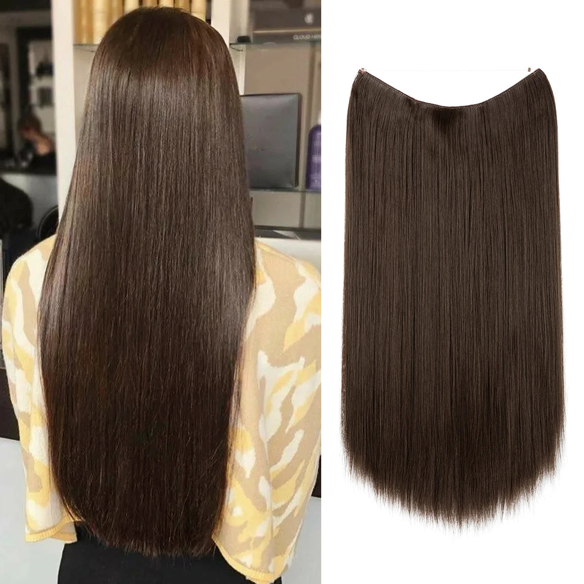 SARLA Halo Invisible Wire Synthetic Hair Extension-No Clip image 31