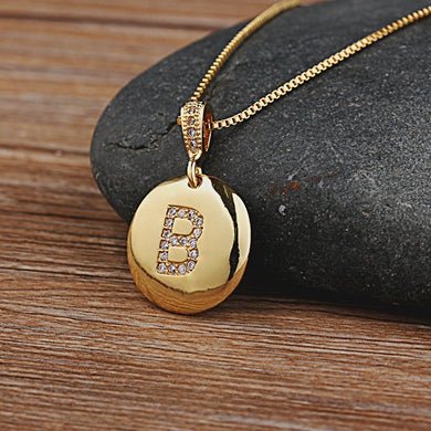 Top Quality Personalized Gold Letters Women and Girls Initial Letter Necklace - B image