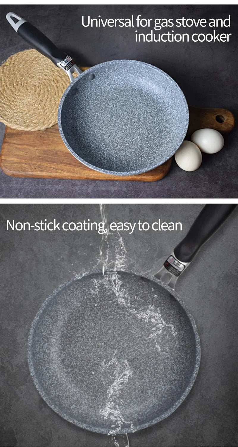 Durable Stone Frying Pan28/26/24/20cm Wok | Non-stick Pan Skillet Cauldron Induction Cooker Pans | Pancake Egg Gas Stove image 15
