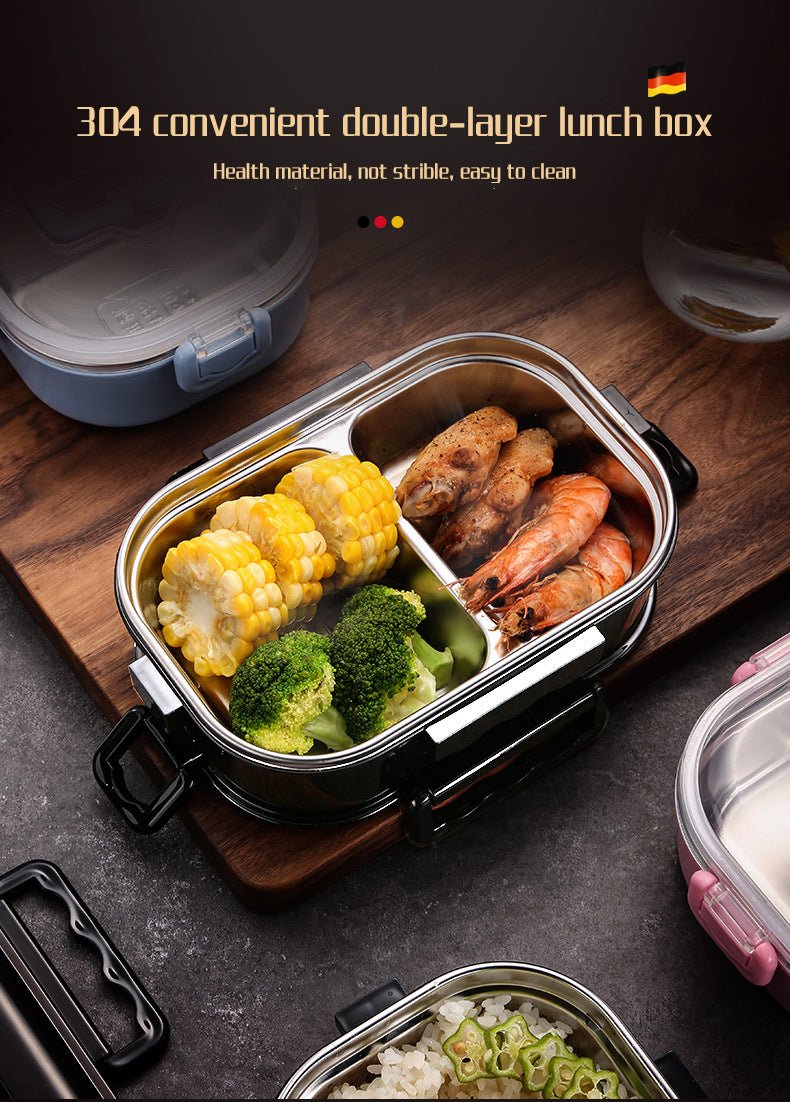 Lunch Box For Men Stainless Steel Bento Box Japanese Style Office Worker Portable Lunchbox Student Style Microwave Tableware image 13