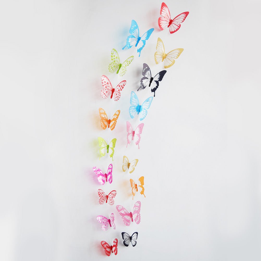 18pcs/lot 3d Effect Crystal Butterfly Wall Sticker For Kids Room image 8