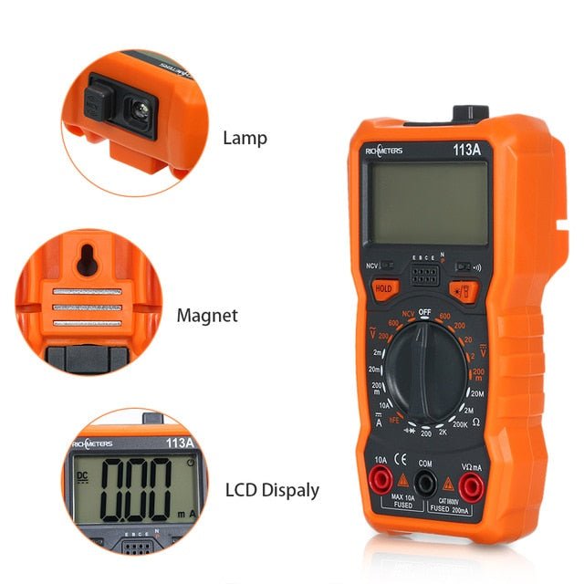 RICHMETERS RM113D NCV Digital Multimeter 6000 counts Auto Ranging AC/DC Voltage meter image 8