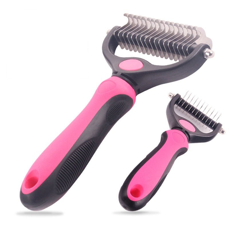 HSWLL New Stainless Steel Double-sided Pet (Cat & Dog) Comb | Large Dogs Open Knot Rake Knife image 11