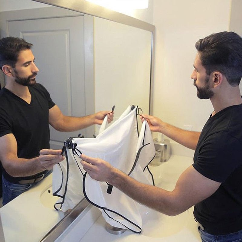 Pongee Beard Shave Apron Bib Trimmer and Razor Holder Rack image 15