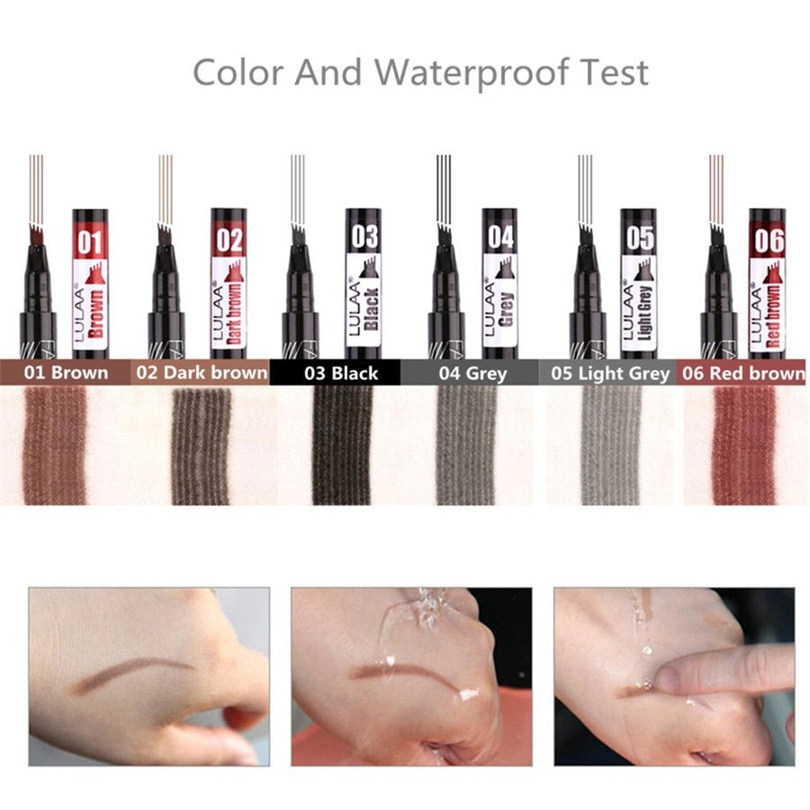5 Colors Waterproof Eyebrow Tattoo Pencil Cosmetic | Long Lasting Natural Dark Brown Liquid Eye Brow Pencil image 39