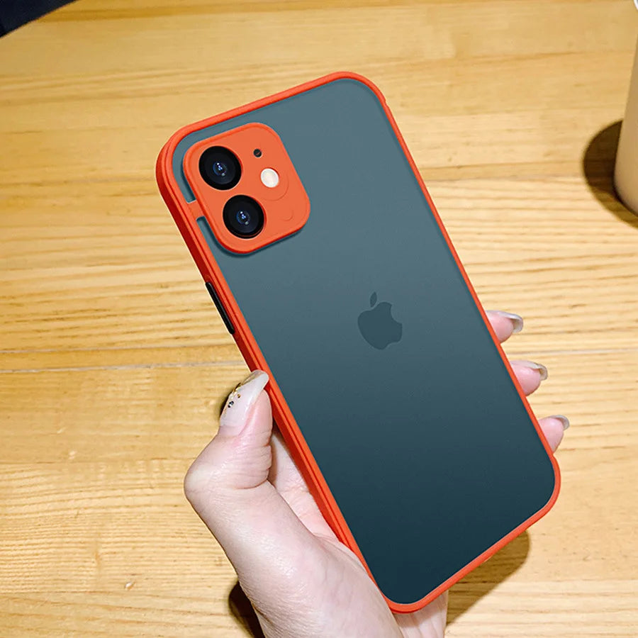 Luxury Shockproof Armor Matte Case For iPhone 14 13 11 12 Pro Max Mini XR XS X 7 8 Plus Soft Silicone Bumper Clear Hard PC Cover image 21