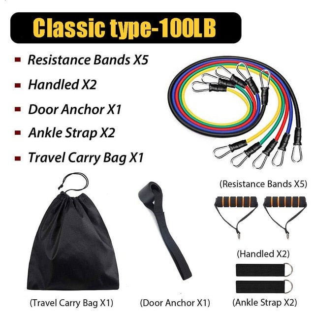 Exercise Resistance Bands Set with Door Anchor Legs Ankle Straps for Resistance Training Physical Therapy Home Workouts image 21