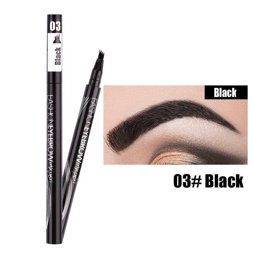Waterproof Natural Eyebrow Pen Four-claw Eye Brow Tint Makeup three Colors Eyebrow Pencil Brown Black Grey Brush Cosmetics image 24