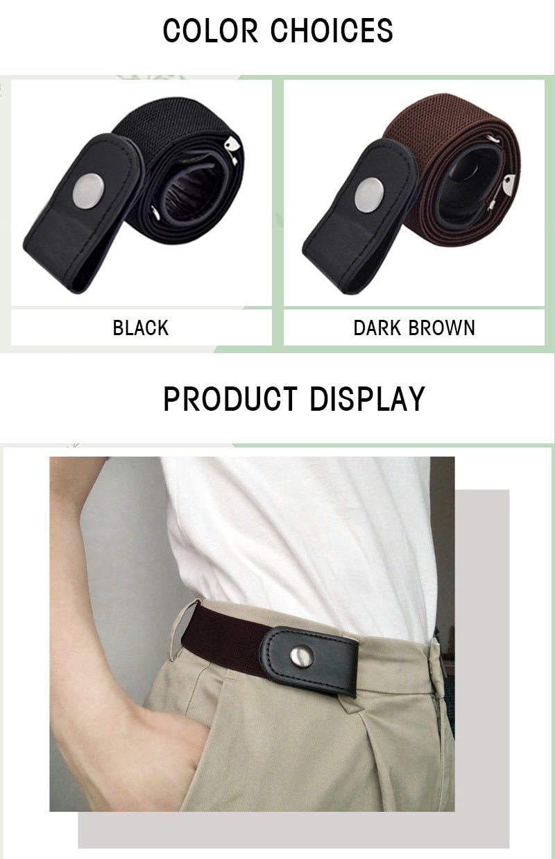 NO.ONEPAUL Jeans Women's punk style buckle-free belt | Slim Sports Trendy comfortable Elastic No-buckle Belt image 3