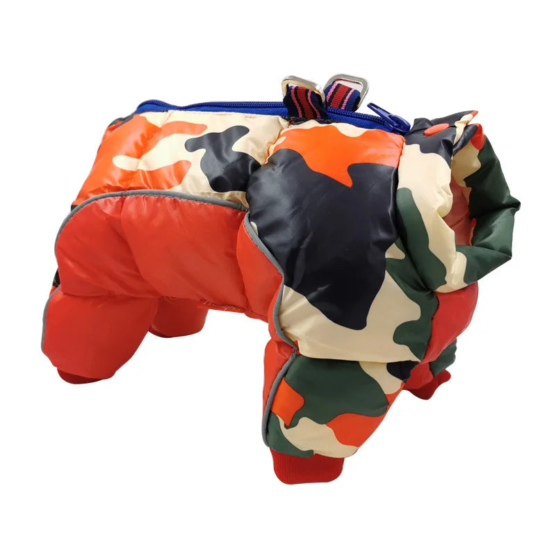 New Dog Clothing | Autumn and Winter Pet Camo Cotton Coat Waterproof and Cold Resistant Dog Coat Jacket Four Legged Cotton Coat image 4