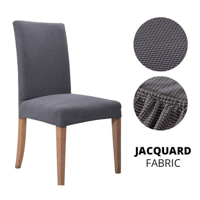 Elegant Jacquard Spandex Dining Chair Cover ‚Äì Stretch Fit for Weddings & Events - Style 1 grey, 2 pcs image