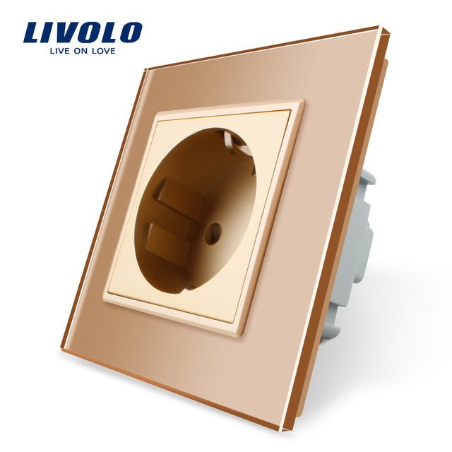 Livolo EU Standard Power Socket, White Crystal Glass Panel, AC 110~250V 16A Wall Power Socket image 29