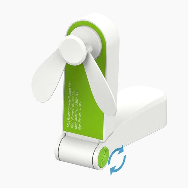 USB Pocket Foldable Fans | Electric Portable Small Fan | Desktop Electric Fan - green image