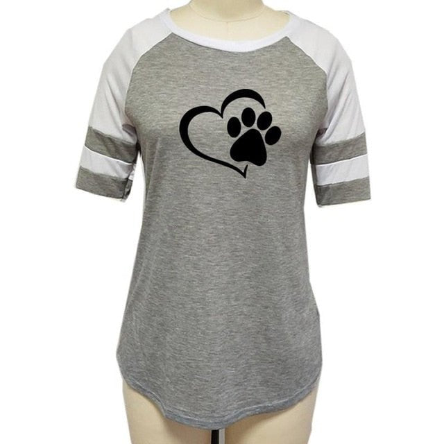 Love Dog Paw Print T-Shirt for Women image 6